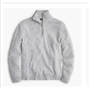 NWT J Crew rugged half-zip sweater (marled gray)